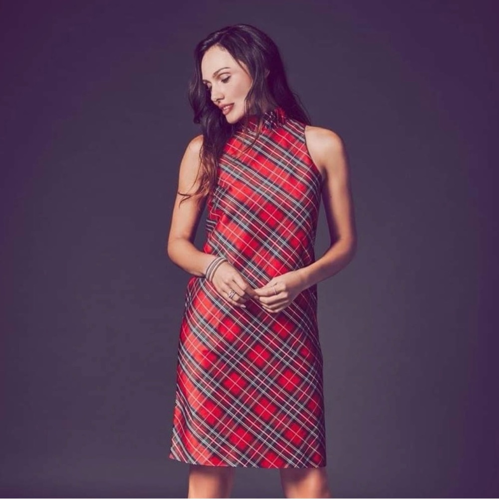 NWT Janie and Jack (J&J) Mommy and Me Sz Small Holiday plaid silk shift dress